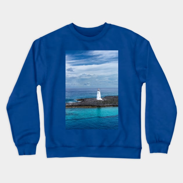 Nassau Harbour Lighthouse Crewneck Sweatshirt by Debra Martz